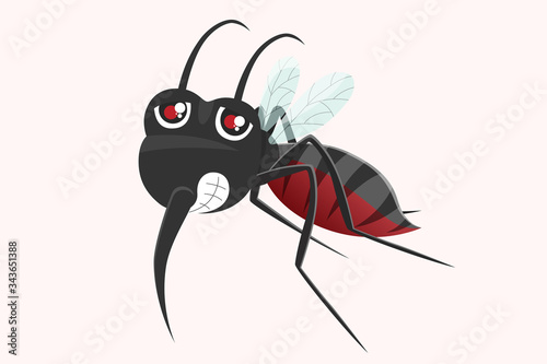 Mosquitoes, mosquitoes are carriers of dengue fever viruses and bacteria to human. health and medical vector illustration.