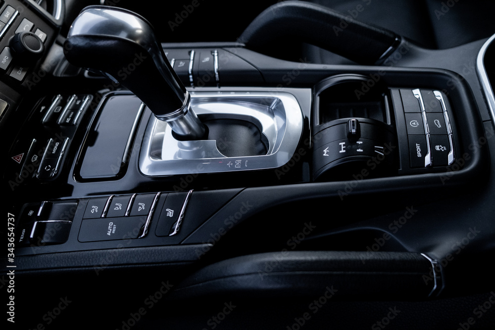 the car's transmission is in high-tech style.modern automatic transmission
