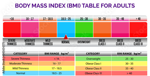 bmi index scale classification or body mass index chart information concept. 

eps 10 vector, easy to modify photo