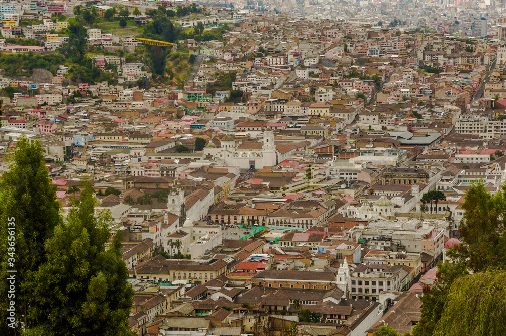 Beautiful view of the historic center of Quito, Ecuador