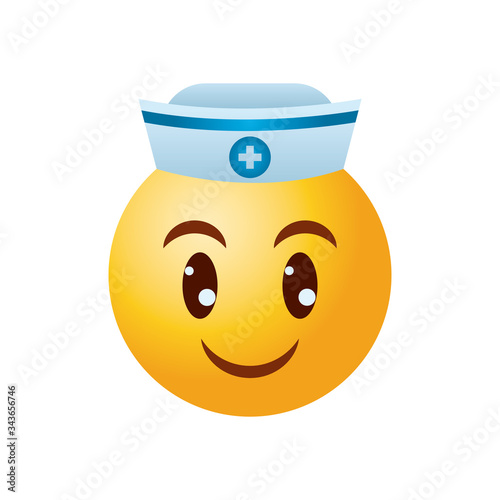 Emojis coronavirus concept, nurse emoji icon, gradient style