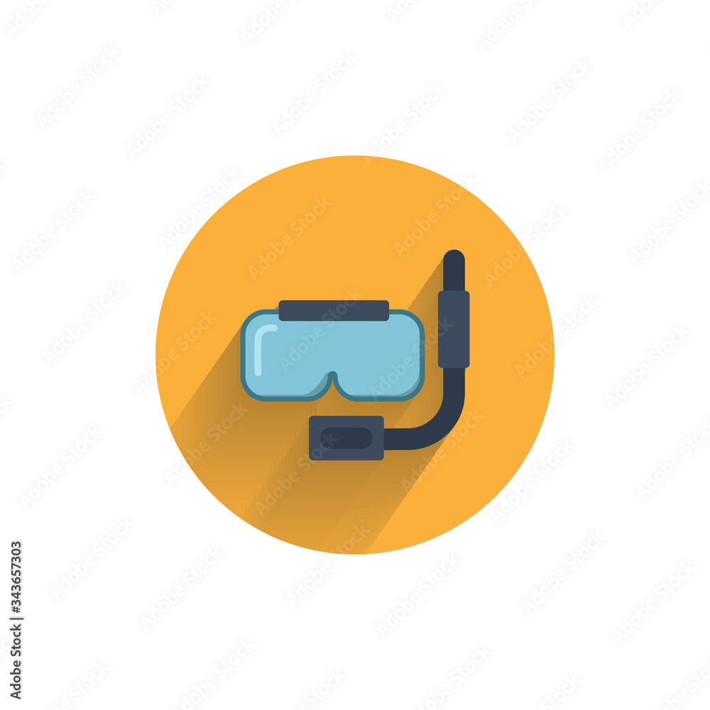 diving mask colorful flat icon with shadow. diving flat icon diving mask colorful flat icon with shadow. diving flat icon
