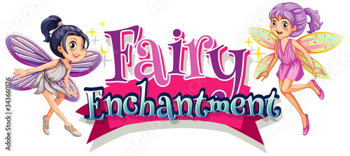 Font design for word fairy enchantment with