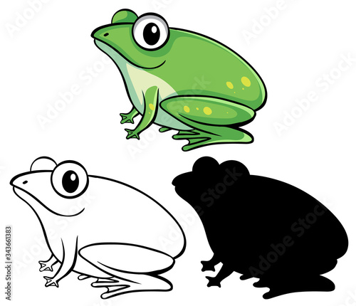 Set of frog cartoon