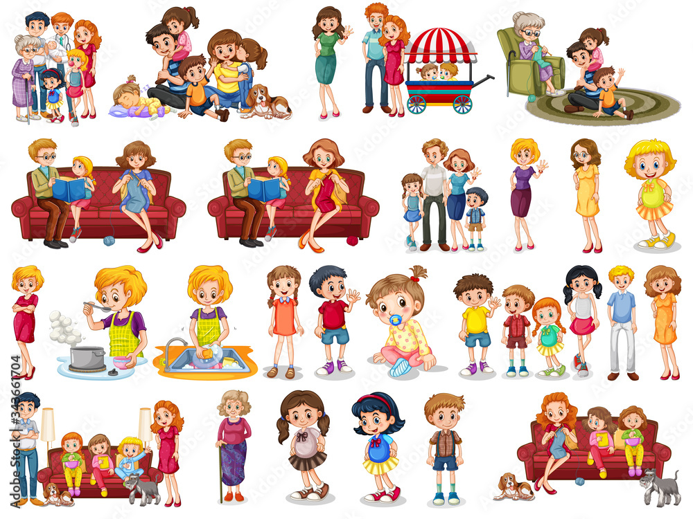 Set of people cartoon character Set of people cartoon character