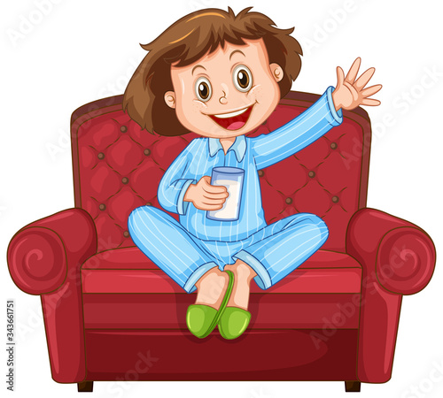Cute girl smiling on white background