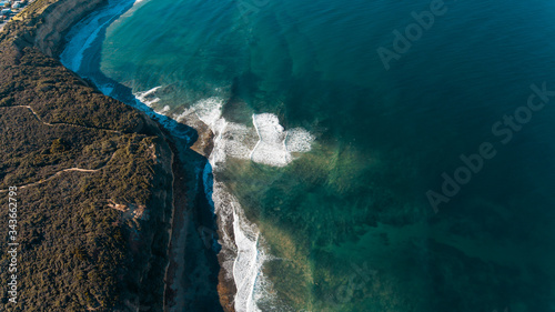 Obraz na płótnie Aerial Views of Coastline and waves and beaches along the Great Ocean Road, Australia w salonie