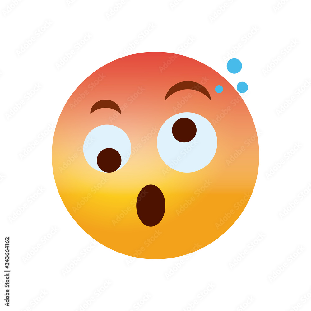 Fototapeta premium Koncepcja koronawirusa emoji, szalona ikona emoji, styl gradientu