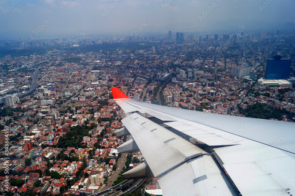 view of the city from airplane