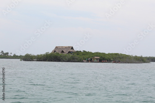 tropical beach hut