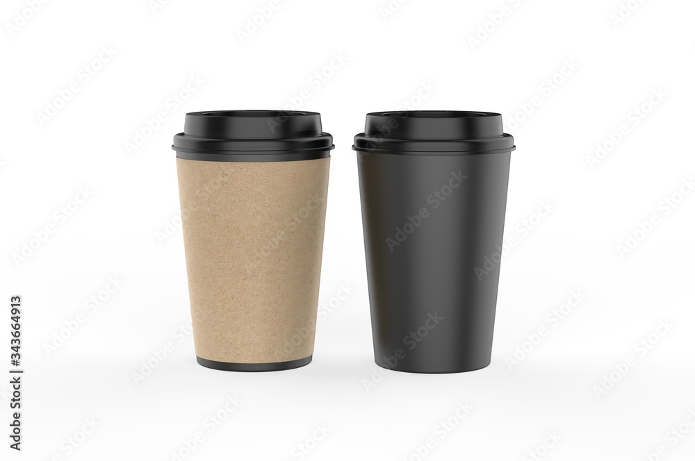 Blank paper Coffee Cup For Branding, 3d render illustration. Blank paper Coffee Cup For Branding, 3d render illustration.