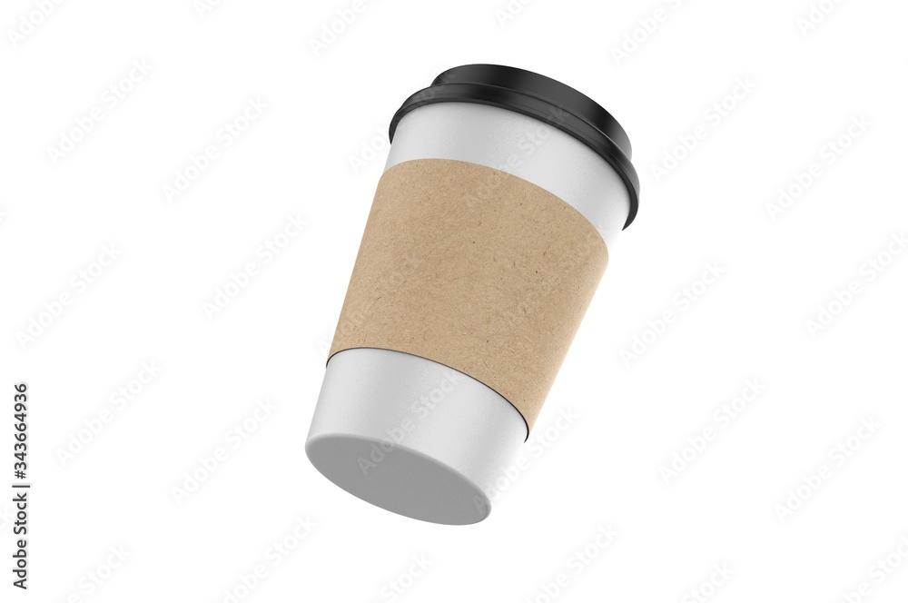 Blank paper Coffee Cup For Branding, 3d render illustration. Blank paper Coffee Cup For Branding, 3d render illustration.