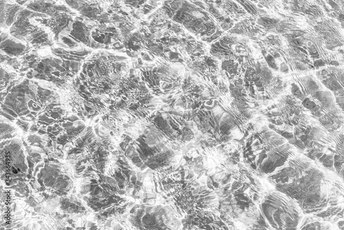 Waves Pattern in crystal clear water on black and white