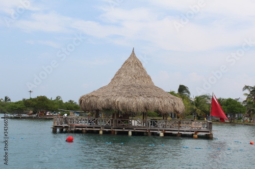tropical beach hut