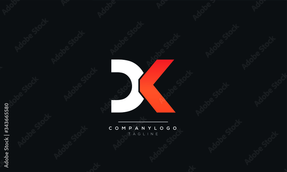 DK KD D K Letter Logo Design Icon Vector Symbol Stock Vector | Adobe Stock