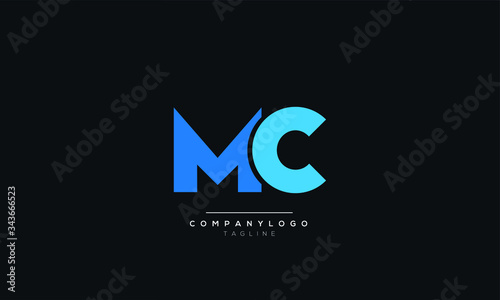 MC CM M C Letter Logo Design Icon Vector Symbol