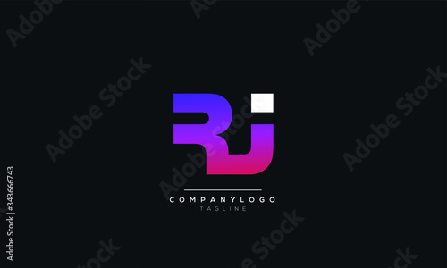 RJ RI Letter Logo Design Icon Vector Symbol