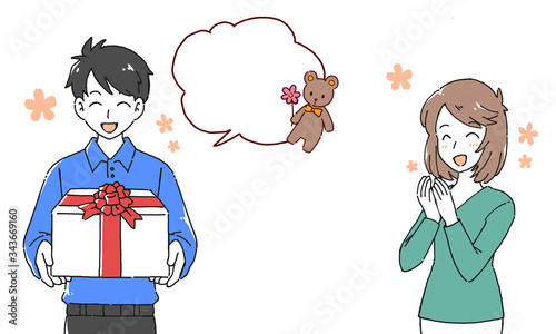 母の日にプレゼントを渡す息子のイラスト Stock Illustration Adobe Stock