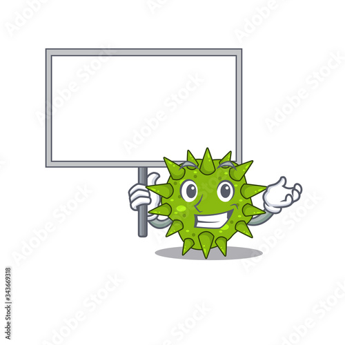 An icon of vibrio cholerae mascot design style bring a board