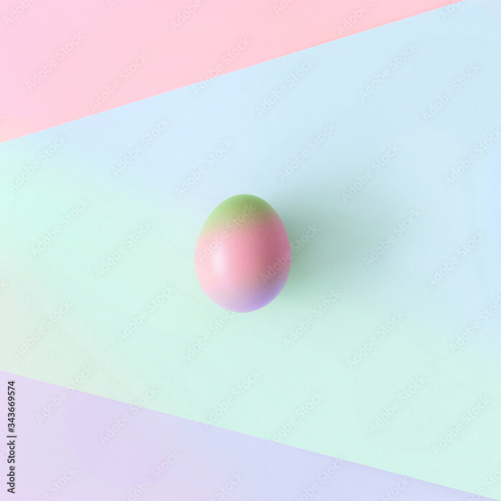An egg on pastel background