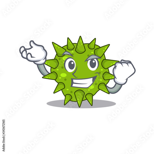 A dazzling vibrio cholerae mascot design concept with happy face
