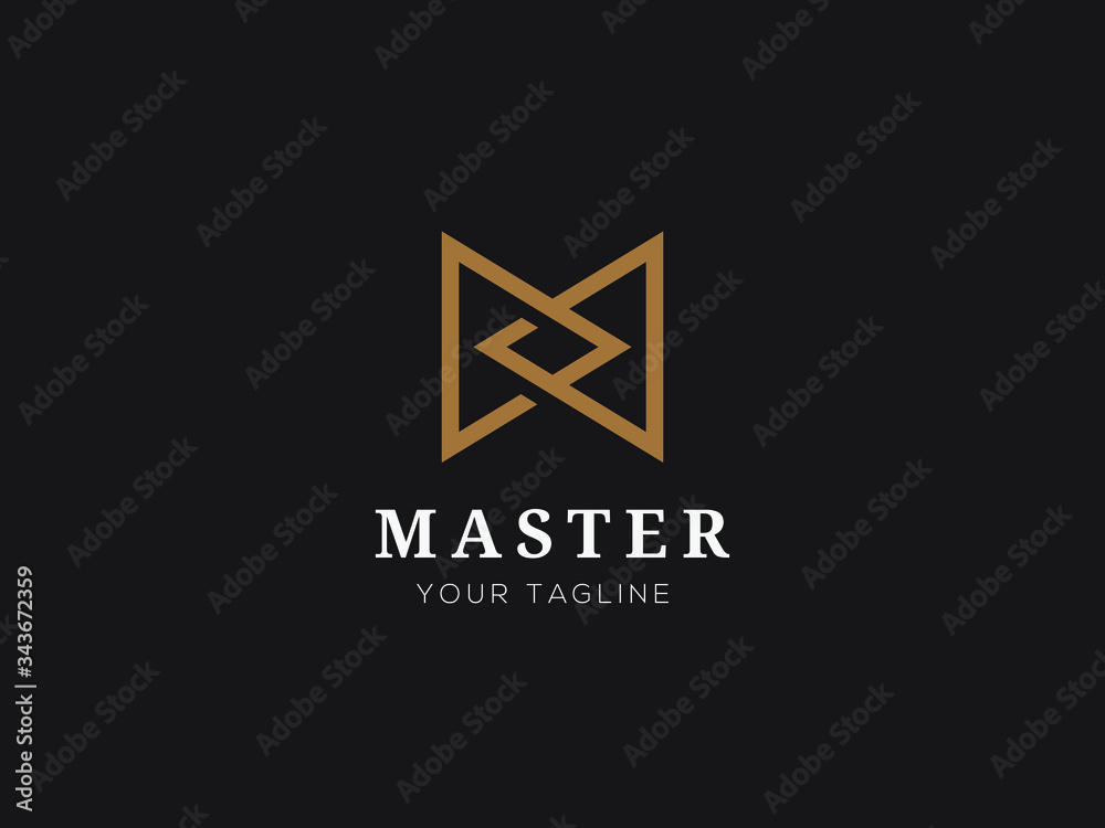 Letter M line logo design. Linear creative minimal monochrome monogram symbol. Universal elegant vector sign design. Premium business logotype. Graphic alphabet symbol for corporate business identity	