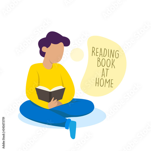 Home office, relaxing, playing music, praying, reading books during coronavirus outbreak concept.