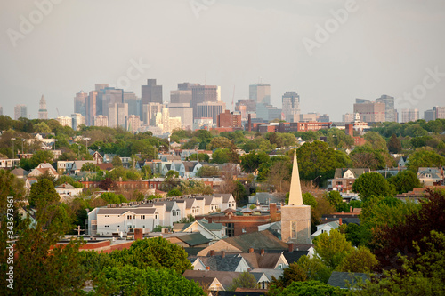 View of Boston, Massachusetts from Tufts University photo
