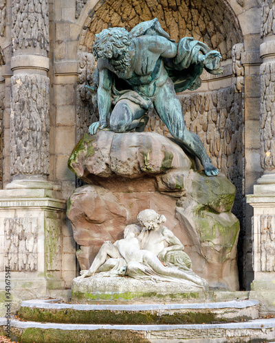 Polyphemus Surprising Acis and Galatea as part of the Medici Fountain in the Luxembourg Gardens, Paris, France