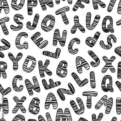 a pattern of stylized Latin letters