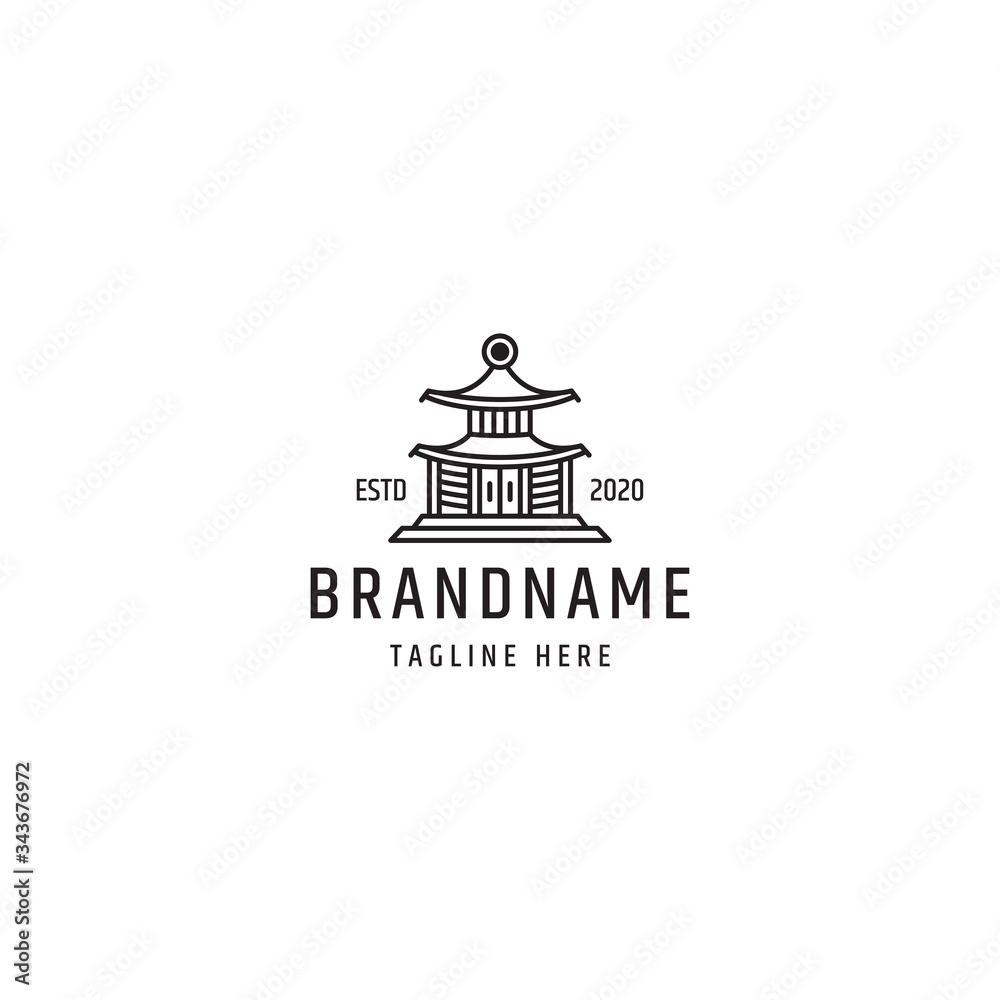 Temple logo design template -vector