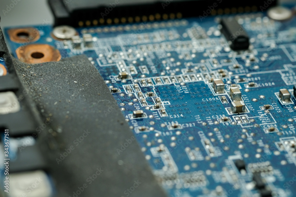 Electronic circuit board in computer Electronic circuit board in computer