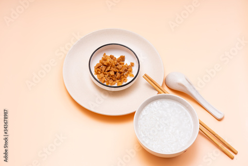 Chinese Chaoshan Breakfast White Congee Side Dish