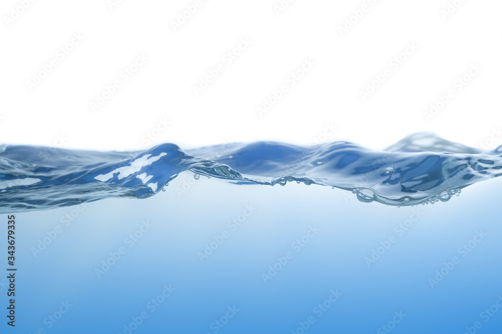 Water splash. Aqua flowing in waves and creating bubbles. Drops on the water surface feel fresh and clean. isolated on white background. Water splash. Aqua flowing in waves and creating bubbles. Drops on the water surface feel fresh and clean. isolated on white background.