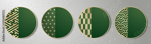 和柄　カードデザイン　シンプル　モダン　艶やか　豪華　メッセージカード　メニュー表　短冊