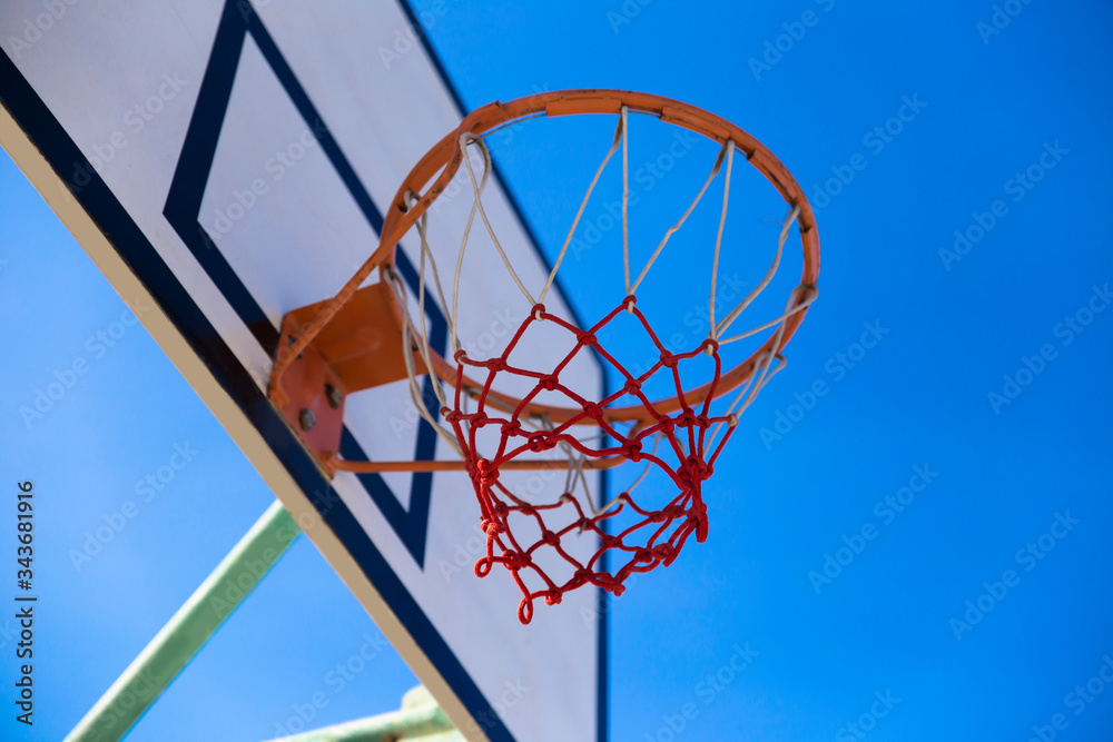 Close-up of basketball rim and net Close-up of basketball rim and net