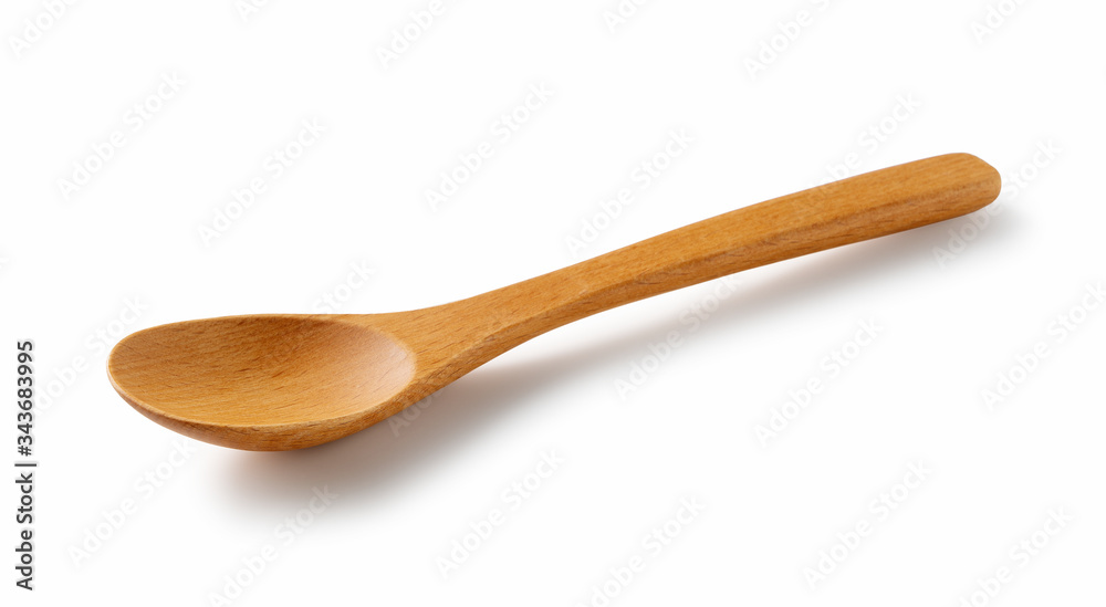 Wooden spoon placed on a white background Wooden spoon placed on a white background