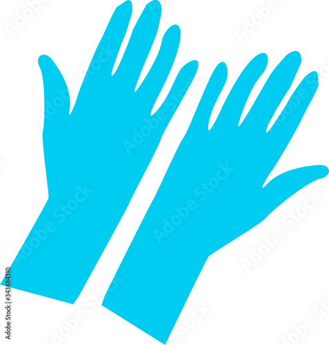 medical disposable gloves blue color vector pattern 