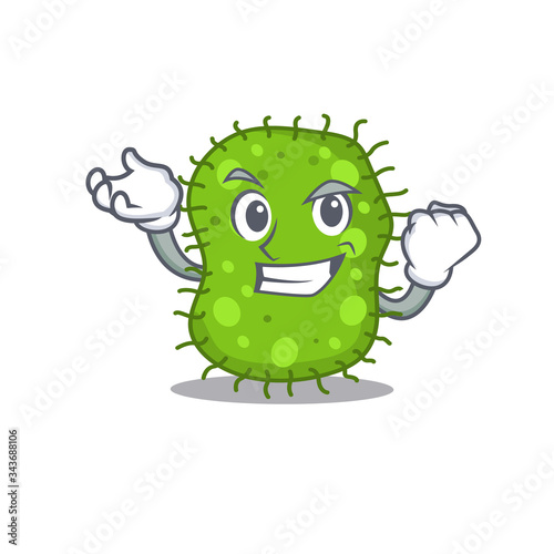 A dazzling escherichia mascot design concept with happy face