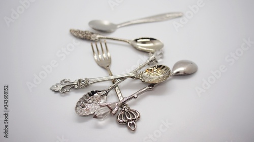 silver tea and coffee spoon set of Nordic style 