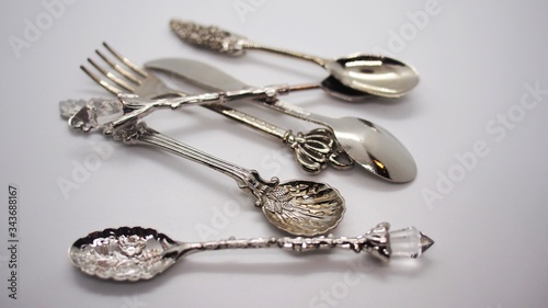 silver tea and coffee spoon set of Nordic style 