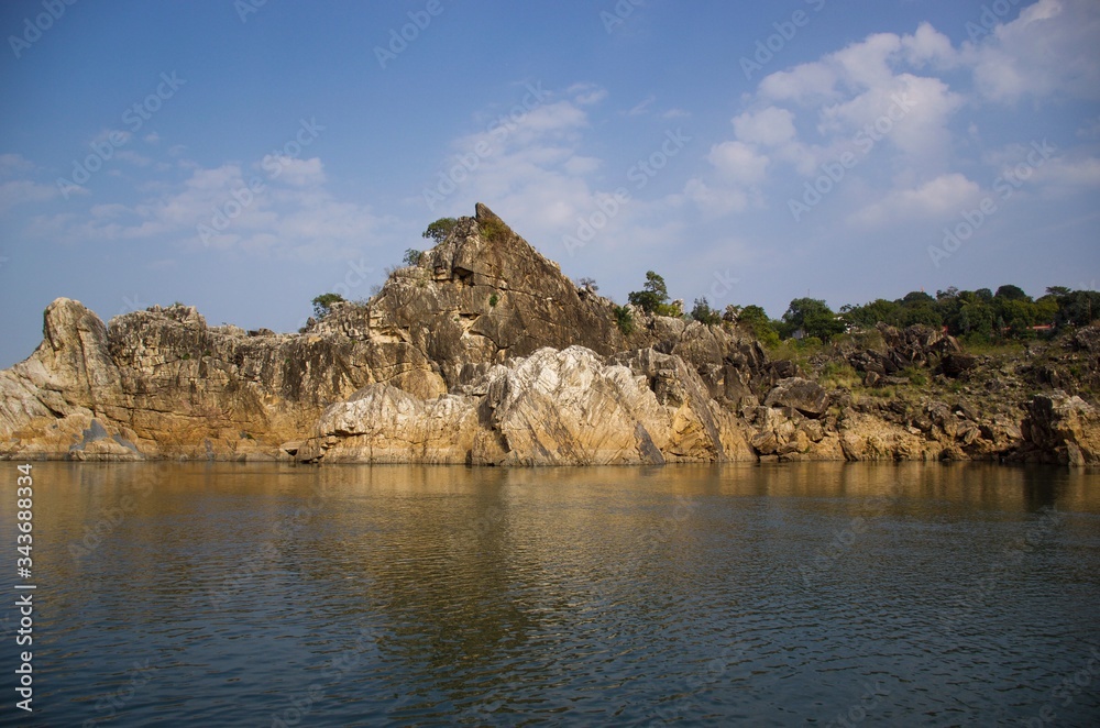 Narmada river in between Marble Rocks, Jabalpur, Madhya Pradesh/India