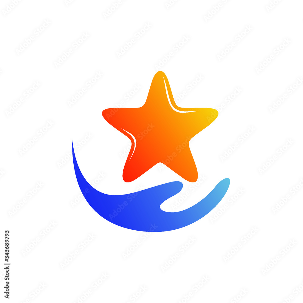 Obraz premium Hand and star logo design