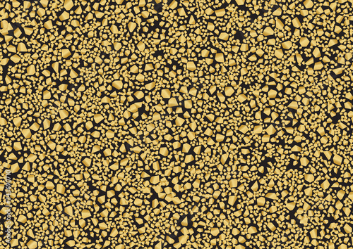 Gold terrazzo seamless pattern in trendy style. Seamless vector texture.