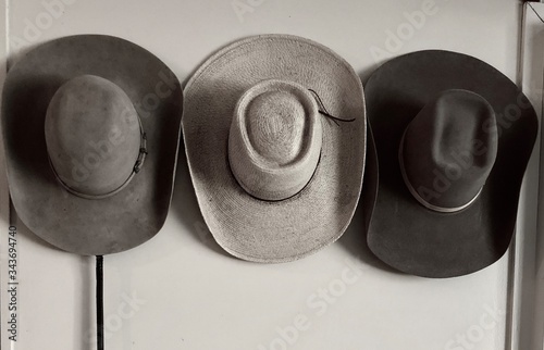 cowboy hats on a white background