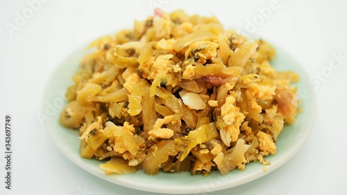 Fried Pickle Cabbage With Egg Recipes (Thai food)