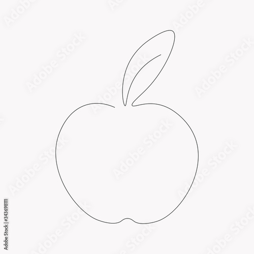 Apple isolated on the white background. Vector illustration