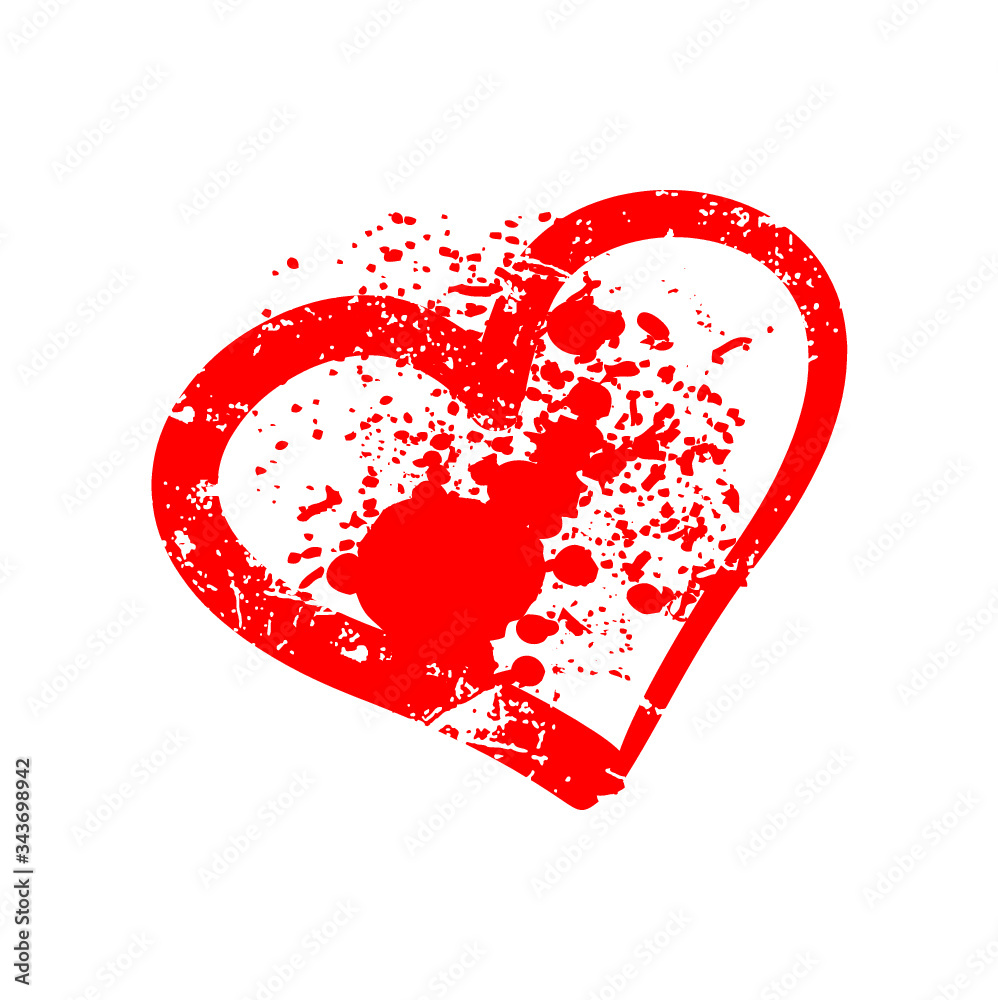 Fototapeta premium heart love embroidery graphic design vector art