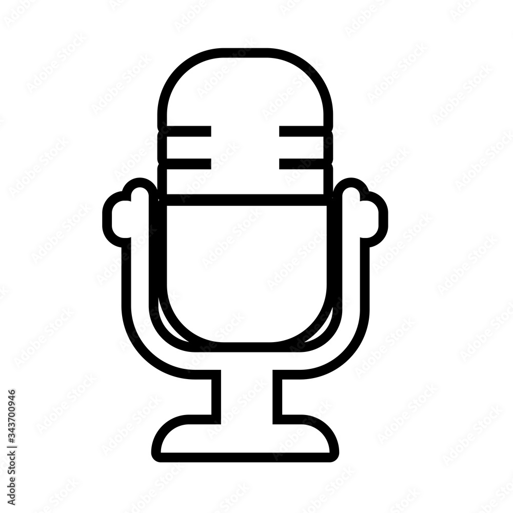 microphone audio line style icon