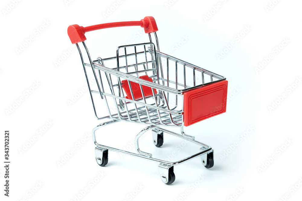 Shopping cart, isolated on white background.